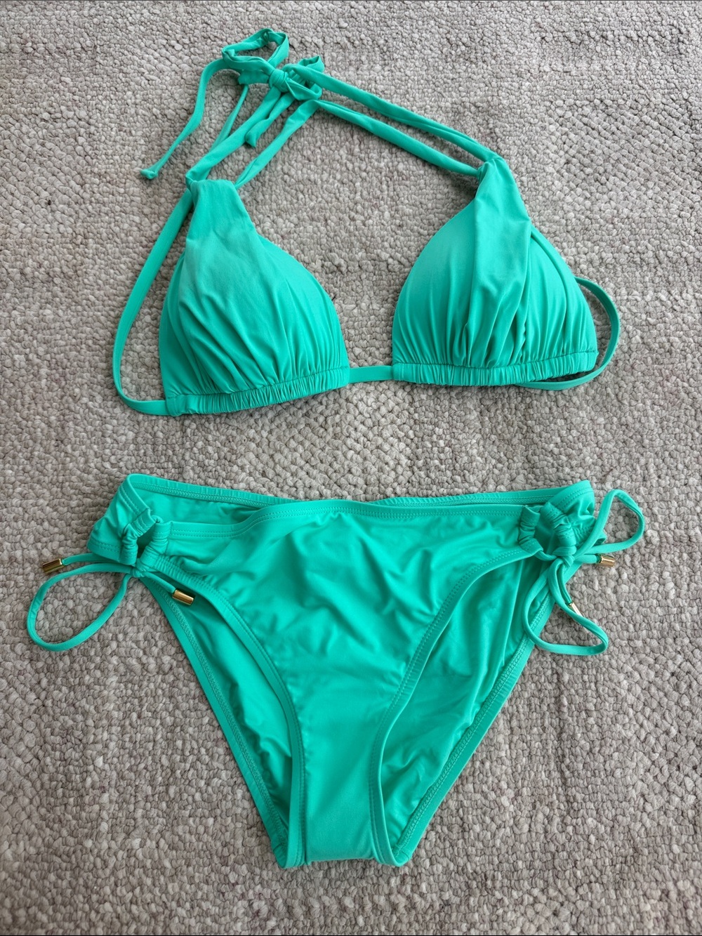 La Blanca Island Goddess Sliding Halter Bikini Top (size 6) and bottoms (size 8)